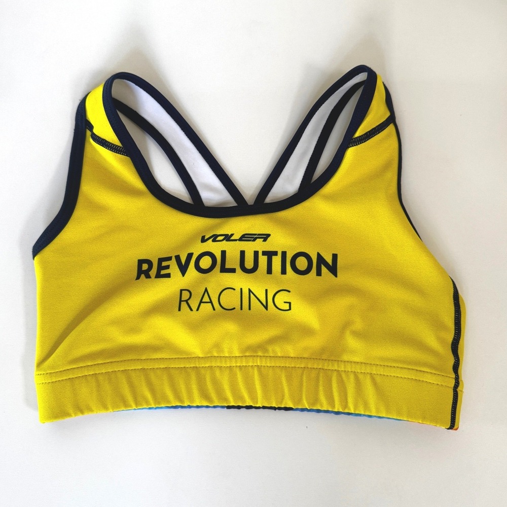 Voler Revolution Racing Women's Cycling Sports Bra Small Yellow Racerback USA
